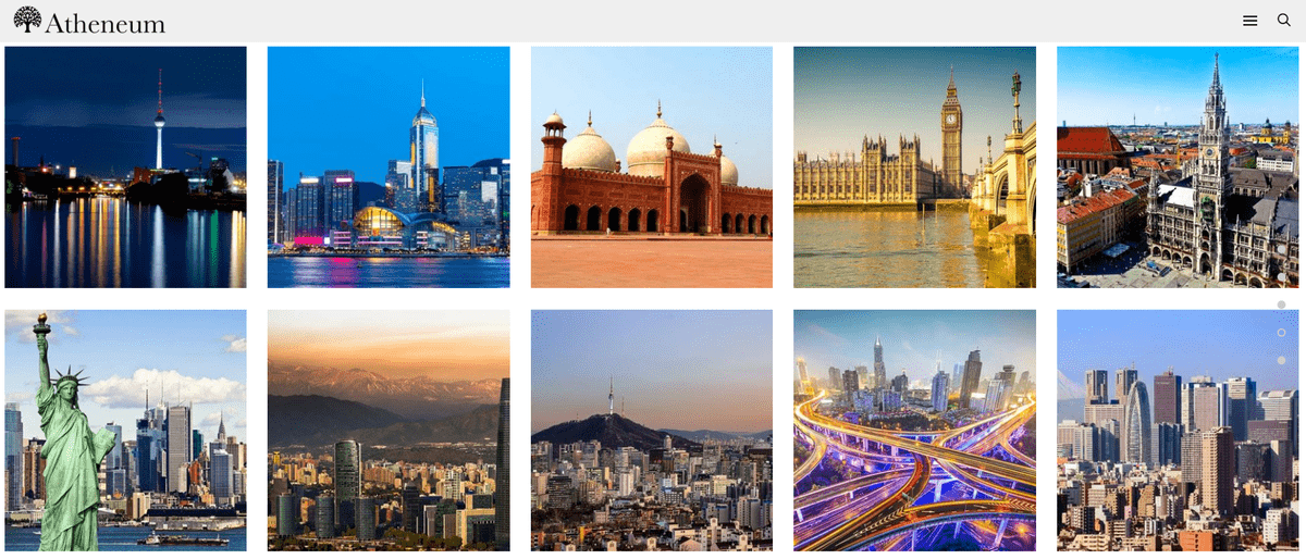 Images showing the 10 cities where Atheneum has offices